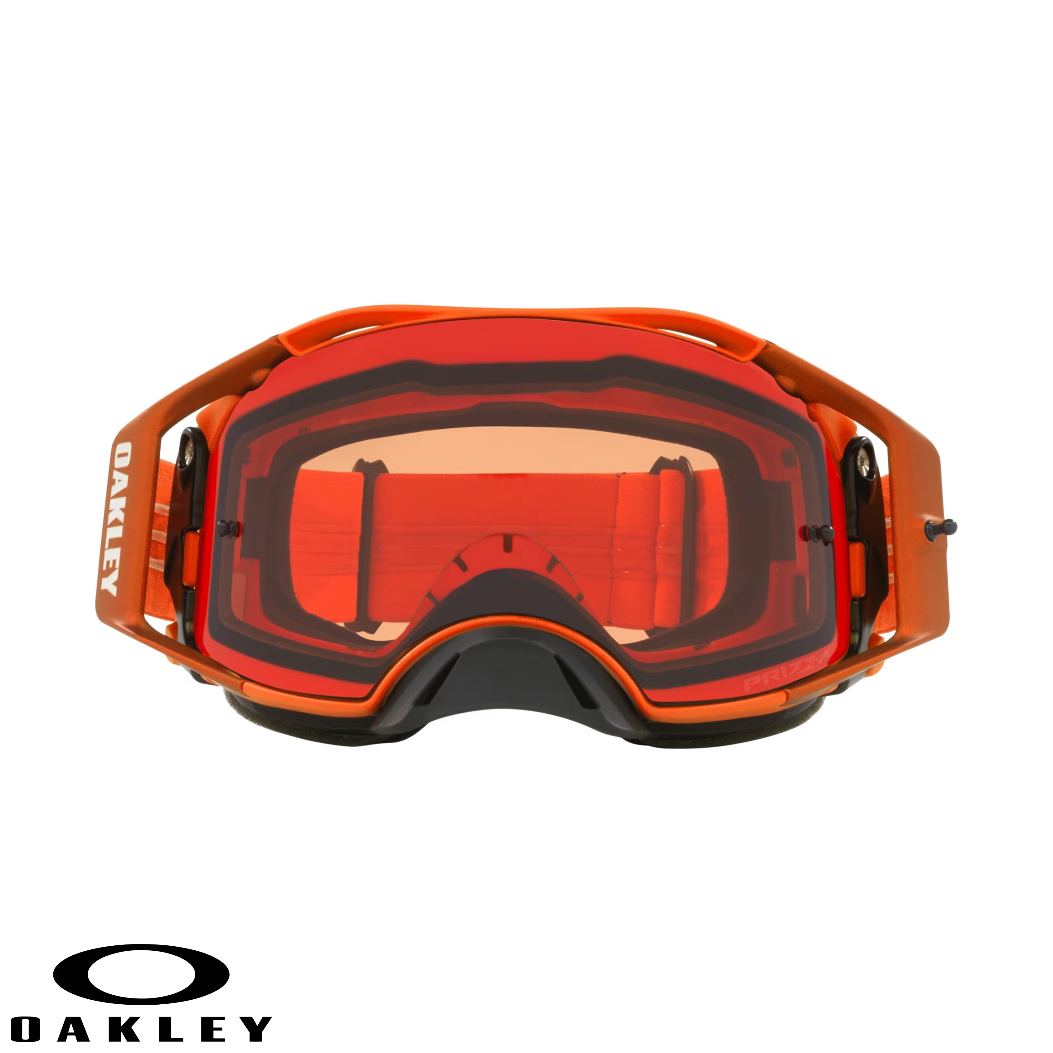 Airbrake MX Goggles Prizm Mx Bronze Lenses Moto Orange Strap LUXURY CARTS